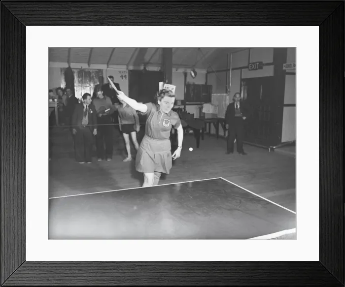 Framed Print : Table Tennis Birmingham 1952 Margaret Fry Glos. 1  /  3  /  1952 C1071  /  9