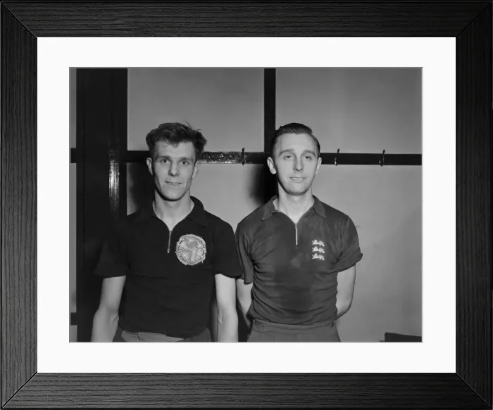 Framed Print : Table Tennis Birmingham Right Johnny Leach Essex Left