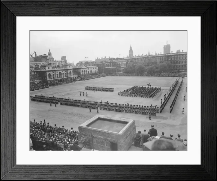 Framed Print : Trooping the Colour Official Birthday of Queen Elizabeth 31 / 5 / 51 F W Framed Print : Trooping the Colour Official Birthday of Queen Elizabeth 31 / 5 / 51 F W