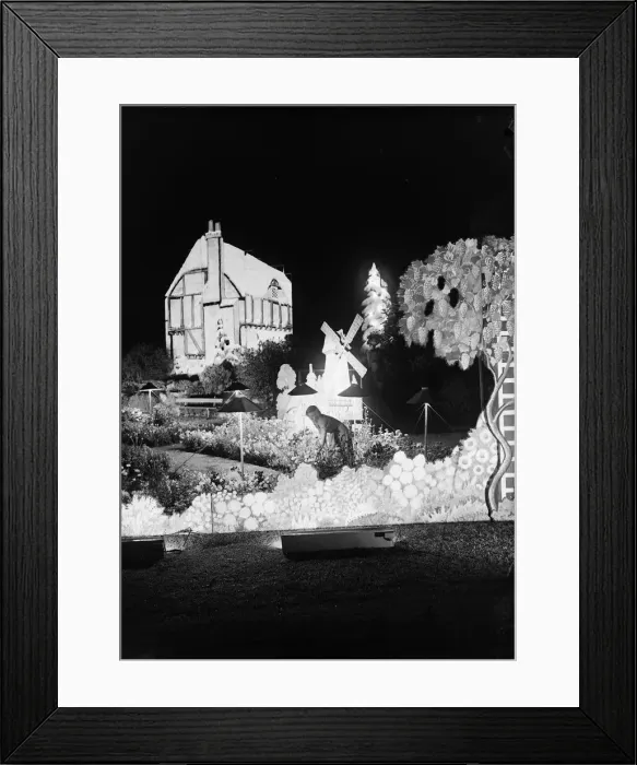 Framed Print : Illuminations at Morecombe Lancs 1950 Enchanted Gardens
