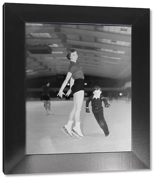 F W Reed Staff Photographer Ice-skating March 12th 1952 Tiny Simon