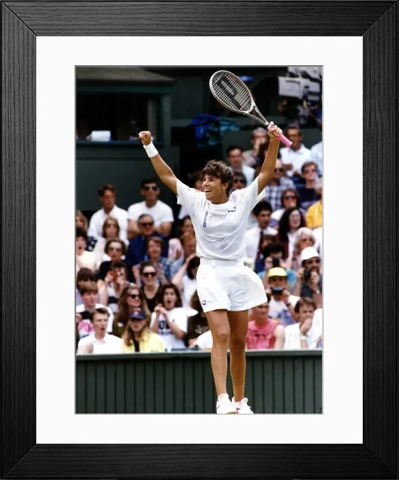 Framed Print : Jennifer Capriati Tennis after beating Martina Navratilova