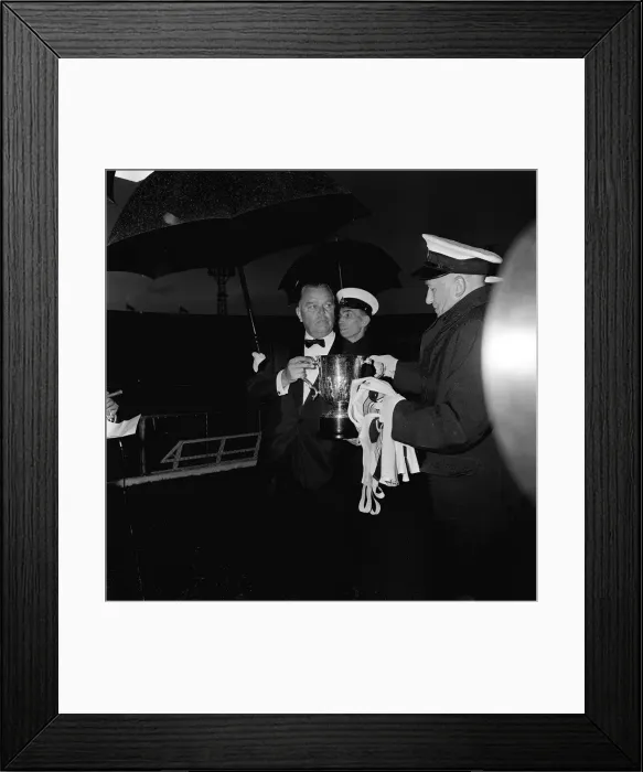 Framed Print : Sir Billy Butlin presents trophy May 1962 at Variety Club of Great Britain