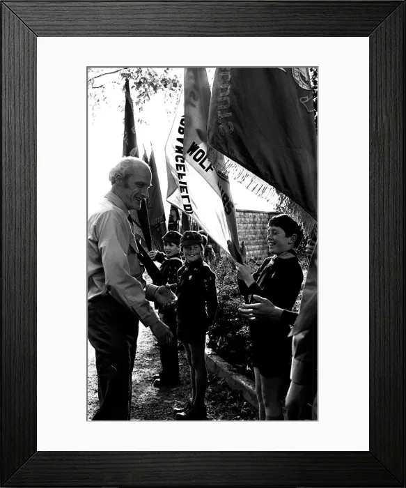 Framed Print : Opening Of Adnavally Scout Centre Belfast October 1980 Lord Baden-Powell inspecting Framed Print : Opening Of Adnavally Scout Centre Belfast October 1980 Lord Baden-Powell inspecting