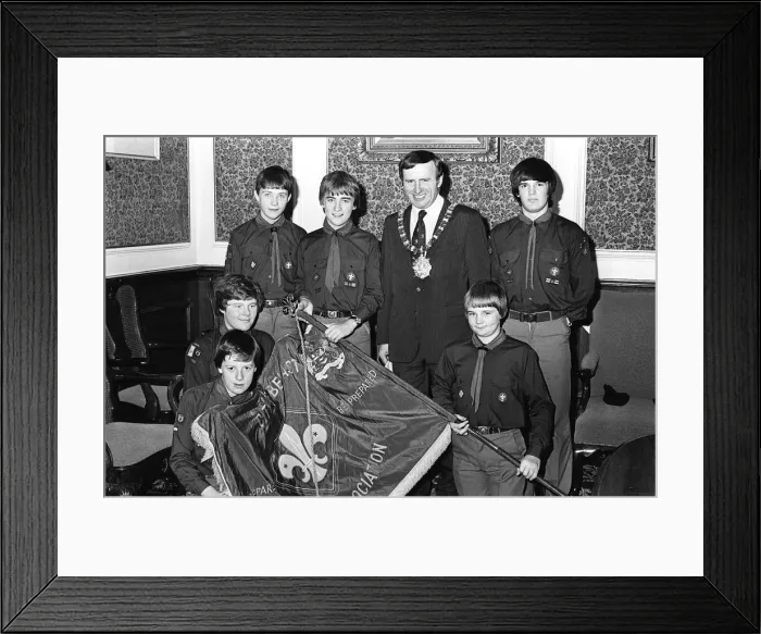 Framed Print : Presentation Of The County Scout Flag October 1980 The Lord Mayor Framed Print : Presentation Of The County Scout Flag October 1980 The Lord Mayor