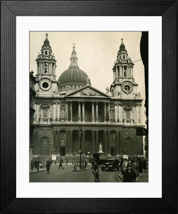 Framed Print : The main entrance to St Pauls Cathedral, Ludgate Hill February 1935 Framed Print : The main entrance to St Pauls Cathedral, Ludgate Hill February 1935