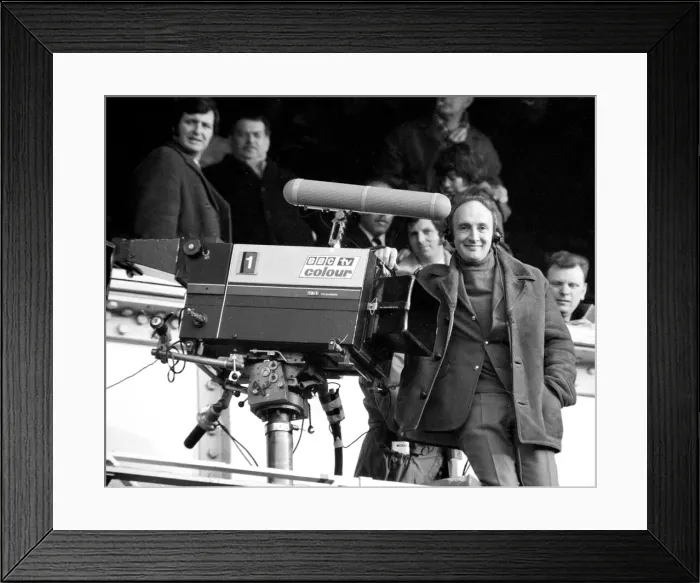 Framed Print : Barry Davies BBC sports commentator at White Heart Lane