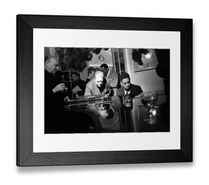 Framed Print : Dizzy Gillespie Jazz Man June 1963 ( First from R) at Fort Belvedere near Ascot Buck