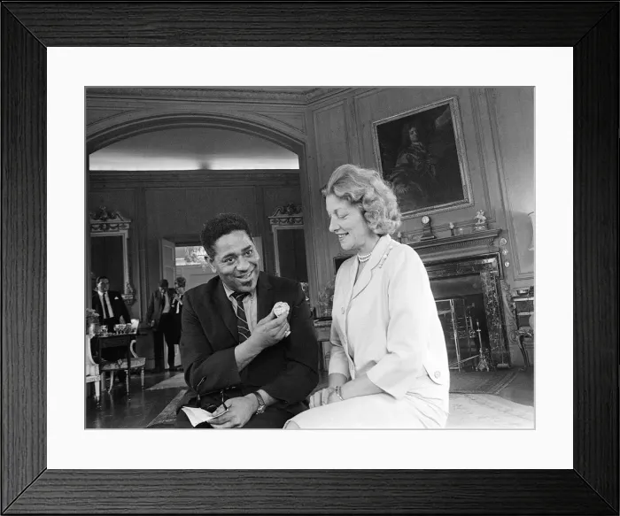 Framed Print : Dizzy Gillespie Jazz Man June 1963 ( R) at Fort Belvedere near Ascot Framed Print : Dizzy Gillespie Jazz Man June 1963 ( R) at Fort Belvedere near Ascot