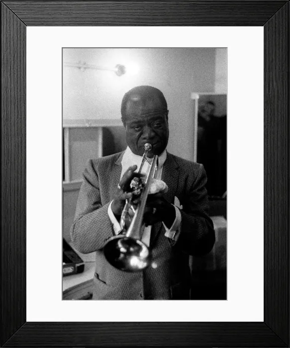 Framed Print : Louis Armstrong Jazz Musician - May 1956 during his first concert in Great Britain Framed Print : Louis Armstrong Jazz Musician - May 1956 during his first concert in Great Britain