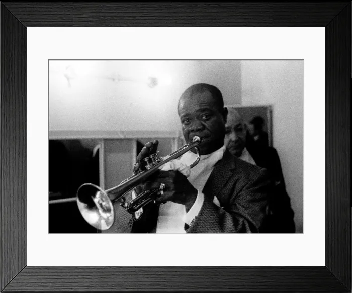 Framed Print : Louis Armstrong Jazz Musician - May 1956 during his first concert in Great Britain Framed Print : Louis Armstrong Jazz Musician - May 1956 during his first concert in Great Britain