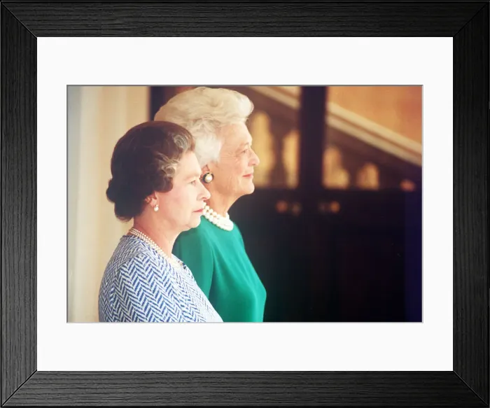 Framed Print : Barbara Bush June 1989 First Lady of the United States of America with Queen Elizabeth Framed Print : Barbara Bush June 1989 First Lady of the United States of America with Queen Elizabeth