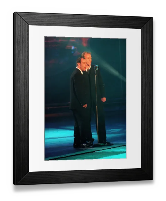 Framed Print : Robson Green and Jerome Flynn singers and former Soldier Soldier actors at the Smash Hits Framed Print : Robson Green and Jerome Flynn singers and former Soldier Soldier actors at the Smash Hits