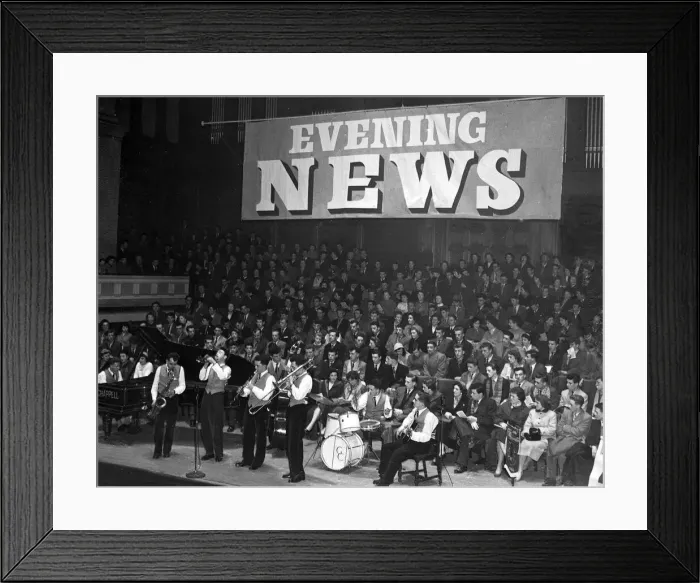 Framed Print : Scottish Jazz Band Championships March 1956 St Andrews Halls Glasgow Evening Framed Print : Scottish Jazz Band Championships March 1956 St Andrews Halls Glasgow Evening
