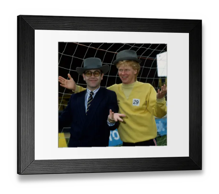 Framed Print : Elton John with Maurice Johnston May 1984