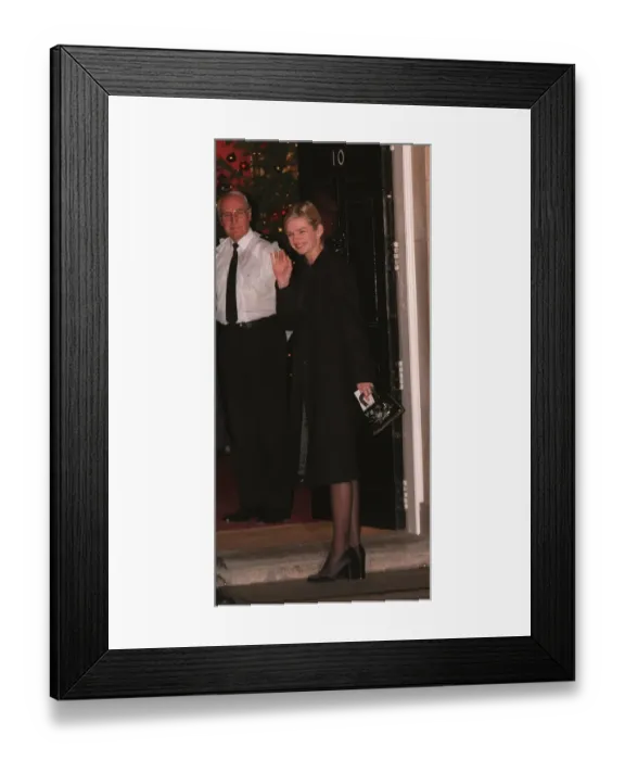 Framed Print : ZOE BALL RADIO TV PRESENTER ARRIVING AT DOWNING STREET PARTY