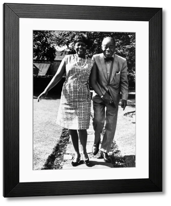 Framed Print : Louis Armstrong jazz trumpeter with his wife Lucille