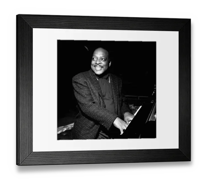 Framed Print : Count Basie Jazz Pianist - April 1957 at photocall at the Royal festival Hall