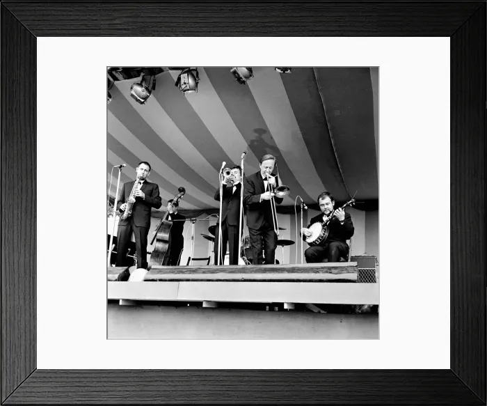 Framed Print : 5th national jazz and blues festival at Richmond, Chris Barber leads his orchestra Framed Print : 5th national jazz and blues festival at Richmond, Chris Barber leads his orchestra