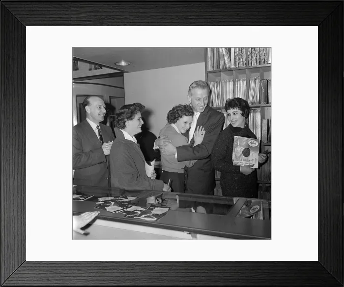 Framed Print : Stan Kenton Jazz Artist March 1956 and his wife went along to Keith Prowse Conventry Framed Print : Stan Kenton Jazz Artist March 1956 and his wife went along to Keith Prowse Conventry