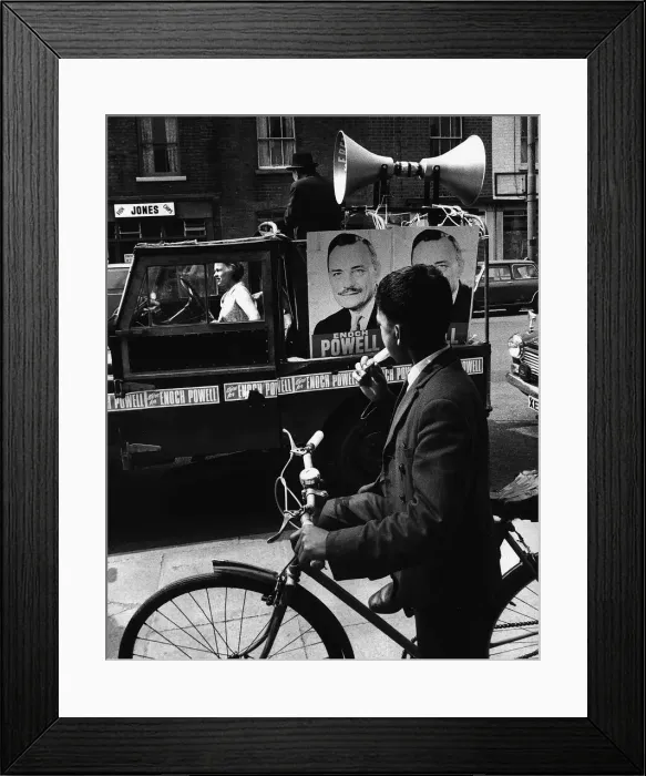 Framed Print : General Election 70 Enoch Powell canvassing from a Land Rover