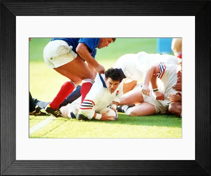 Framed Print : Will Carling with ball