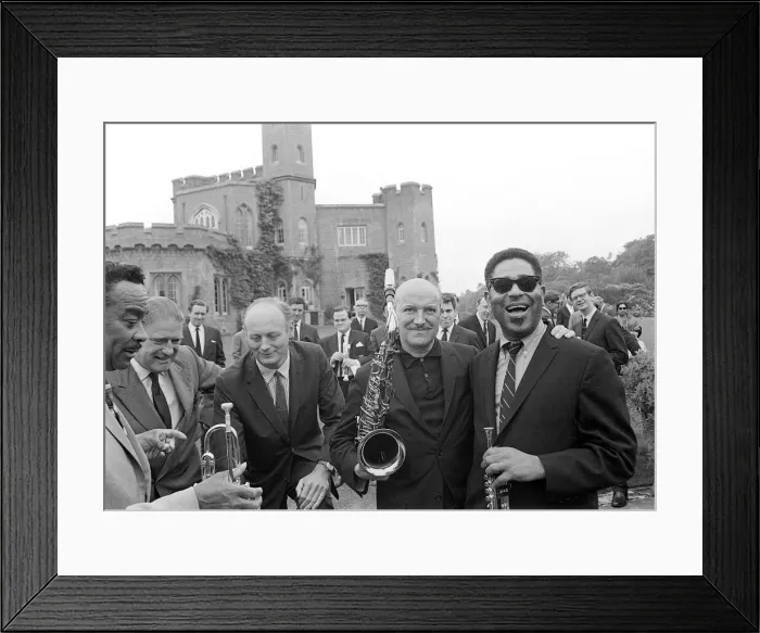 Framed Print : Dizzy Gillespie Jazz Man June 1963 ( First from R) at Fort Belvedere near Ascot Buck Framed Print : Dizzy Gillespie Jazz Man June 1963 ( First from R) at Fort Belvedere near Ascot Buck