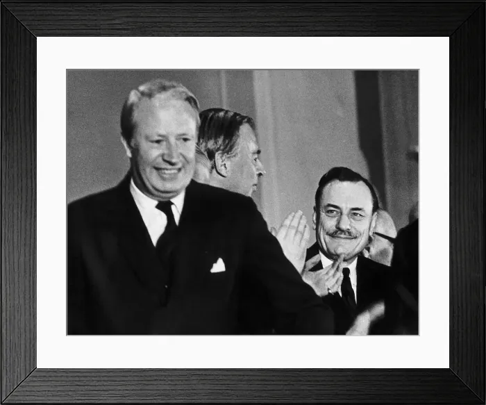 Framed Print : Enoch Powell MP (R) with Edward Heath MP 1969 Framed Print : Enoch Powell MP (R) with Edward Heath MP 1969