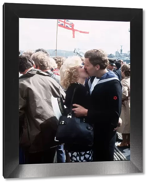 HMS Argonaut returns to Plymouth after service in the Falklands Writer M Tidd met
