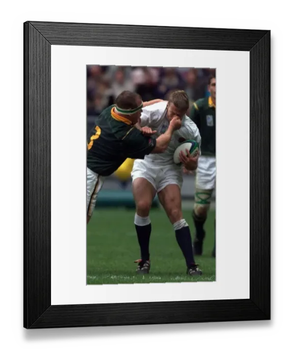 Framed Print : Englands Nick Beal gets a punch of South Africa Framed Print : Englands Nick Beal gets a punch of South Africa