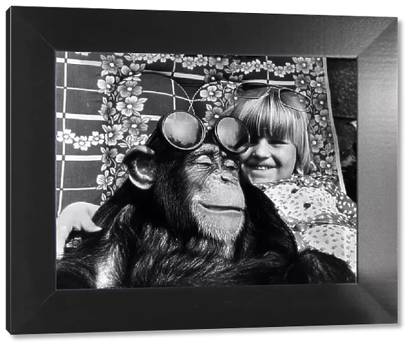 Kimberley Clarke meets Judy The Chimpanzee, July 1978