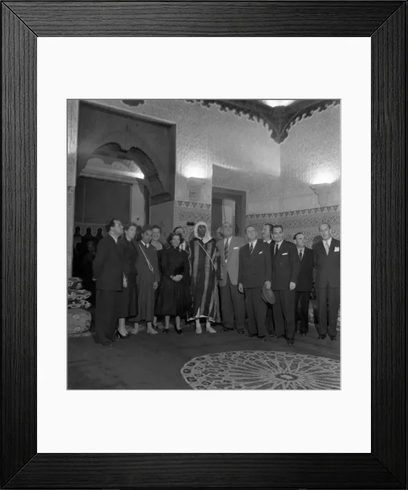 Framed Print : Local politicians and dignitaries at the thetre in Marrakech during a night out