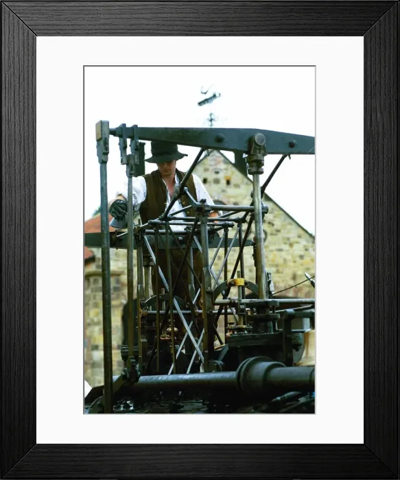Framed Print : Paul Colman works on the replica Locomotion No. 1 at Beamish Museum Framed Print : Paul Colman works on the replica Locomotion No. 1 at Beamish Museum