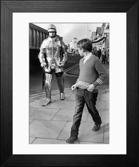 Framed Print : This knight causes a stir while out for a walk Framed Print : This knight causes a stir while out for a walk