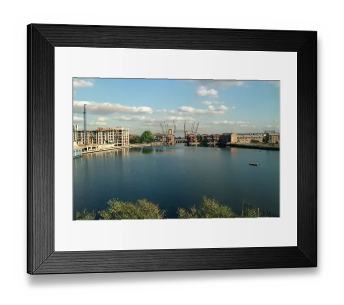 Framed Print : Millennium Dome from Canary Wharf bridge