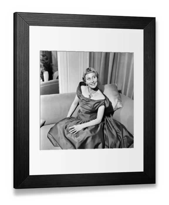 Framed Print : Michele Morgan, famous French film star arrived in London today to be guest of honour