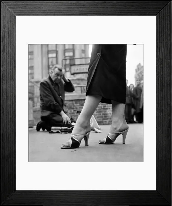 Framed Print : Tubby is not sure whether she wants her shoes or her toes polished