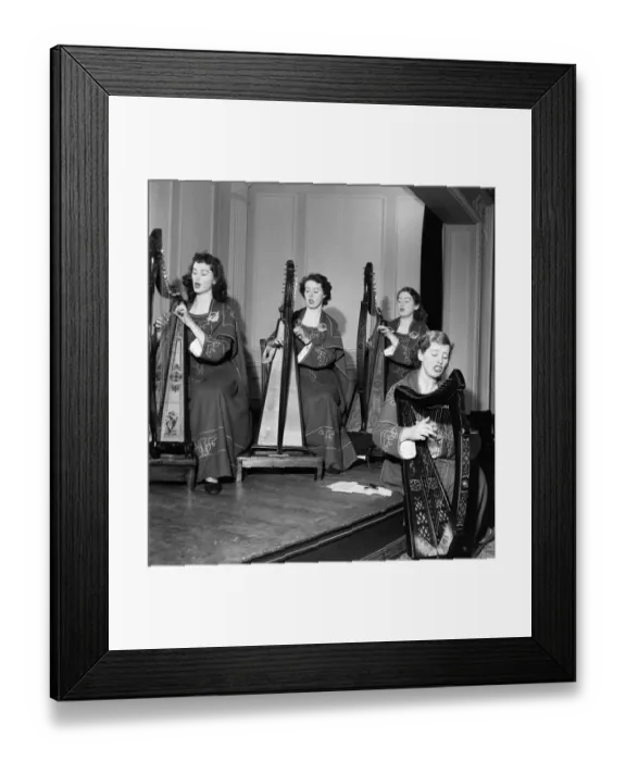 Framed Print : Women Harp Players. February 1953 D630
