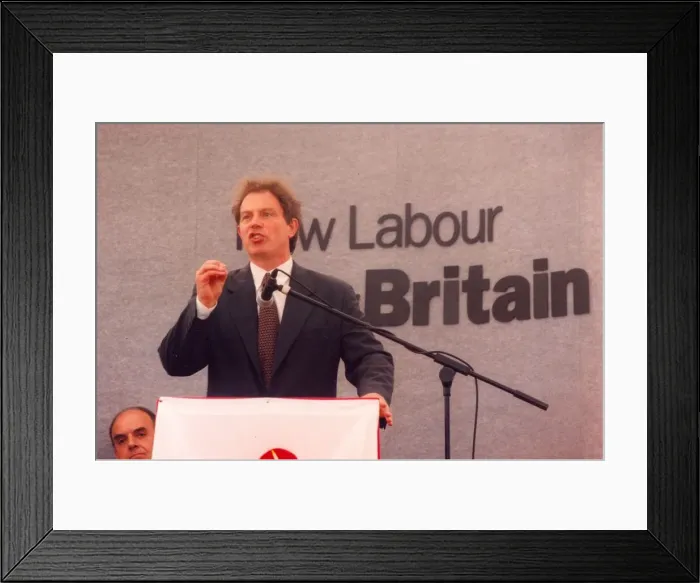 Framed Print : Prime Minister Tony Blair gives a speech Framed Print : Prime Minister Tony Blair gives a speech