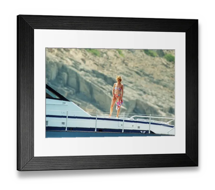 Framed Print : Princess Diana on holiday with her family on board Fortuna Framed Print : Princess Diana on holiday with her family on board Fortuna