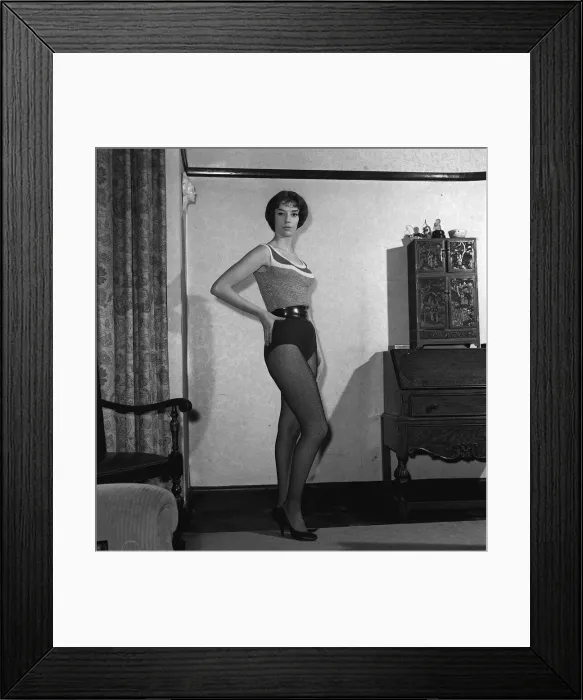 Framed Print : Sunni Cooley 1958 showgirl with 43'legs The phrase