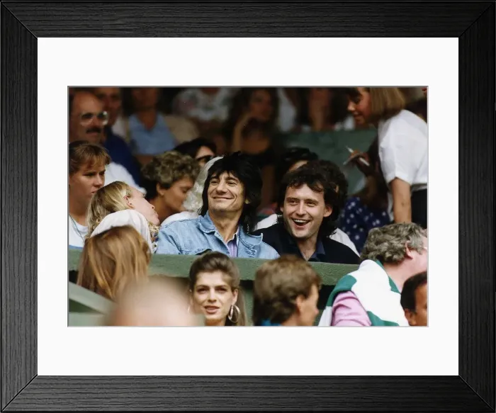Framed Print : Jimmy White snooker player pictured at Wimbledon Tennis Tournament with his mate Ronnie