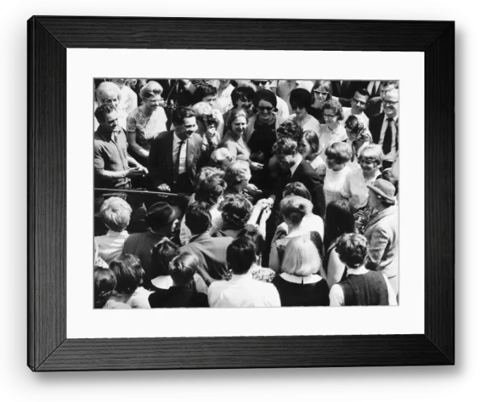 Framed Print : Senator Robert Kennedy surrounded by well wishers in London Framed Print : Senator Robert Kennedy surrounded by well wishers in London