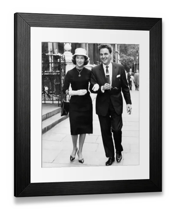 Framed Print : Bob Monkhouse and wife Elizabeth walking Framed Print : Bob Monkhouse and wife Elizabeth walking