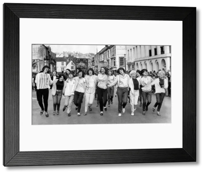 Framed Print : Dancing in the street at Durham Miners Gala in 1966 Framed Print : Dancing in the street at Durham Miners Gala in 1966