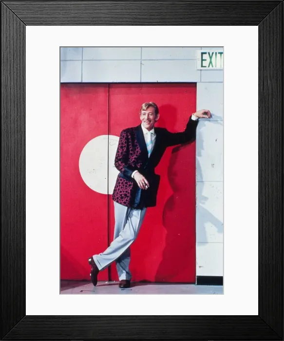 Framed Print : Peter O Toole actor wearing smoking jacket January 1988 leaning at exit door Framed Print : Peter O Toole actor wearing smoking jacket January 1988 leaning at exit door