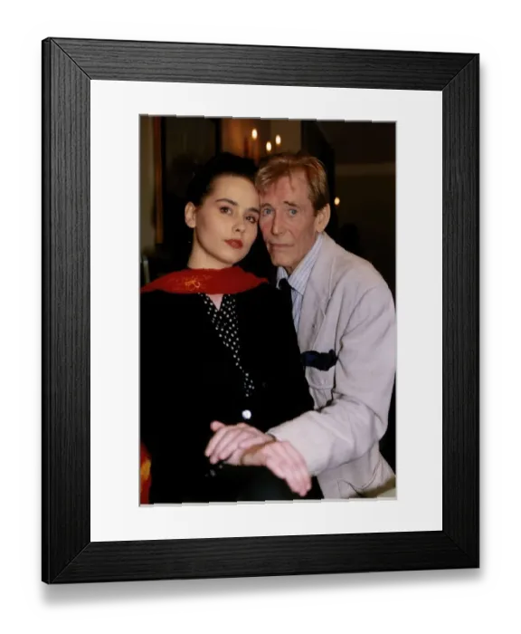 Framed Print : Peter O Toole Actor with Tara Fitzgerald star in Hear My Song