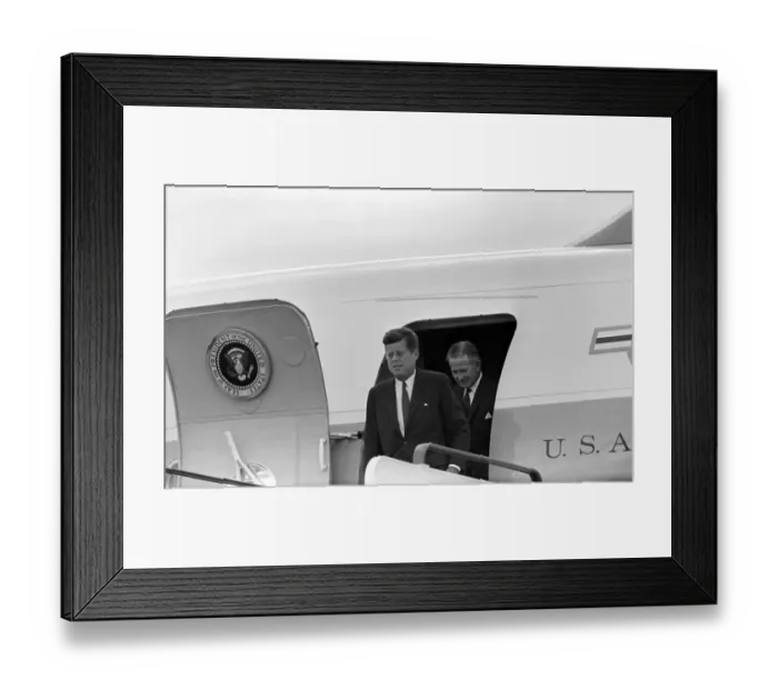 Framed Print : John F. Kennedy Visits Eire in June 1963 JFK getting off Airforce One Framed Print : John F. Kennedy Visits Eire in June 1963 JFK getting off Airforce One