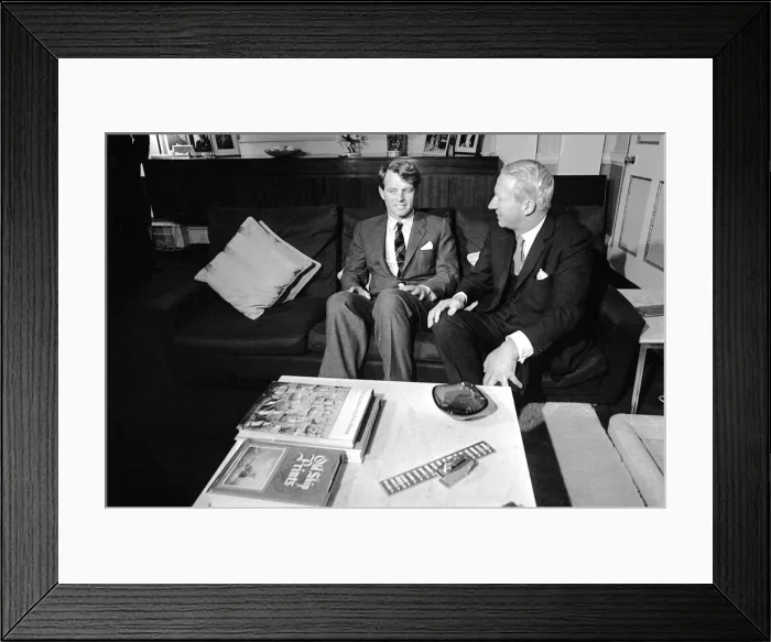 Framed Print : Edward Heath January 1967 Conservative MP at a meeting with Robert Kennedy
