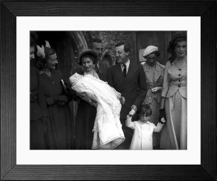 Framed Print : Princess Elizabeth attends the christening of the son of Lord Framed Print : Princess Elizabeth attends the christening of the son of Lord